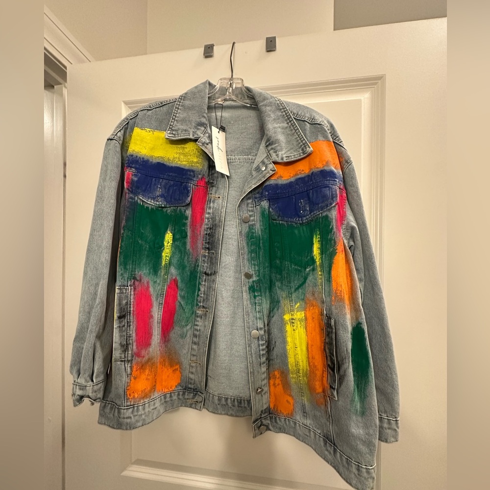 Colorful Painted Denim Jacket